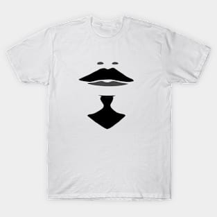 Gray and Black Porthos Musketeer Mustache and Goatee T-Shirt